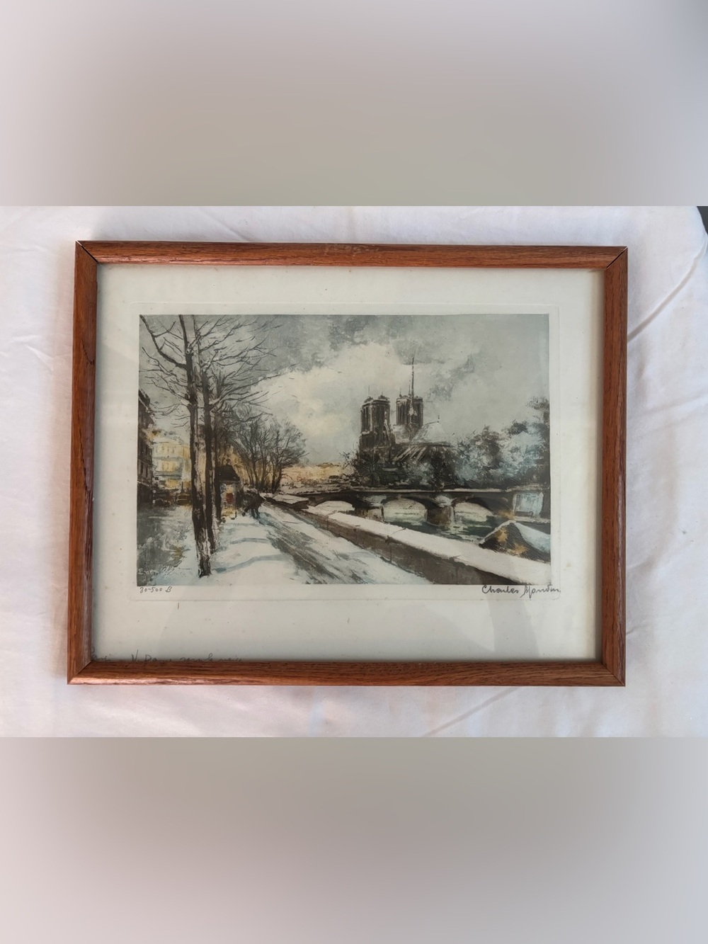 Charles Moudin “Paris - Notre Dame” framed limited edition lithograph